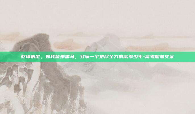 乾坤未定，你我皆是黑马，致每一个拼尽全力的高考少年-高考加油文案