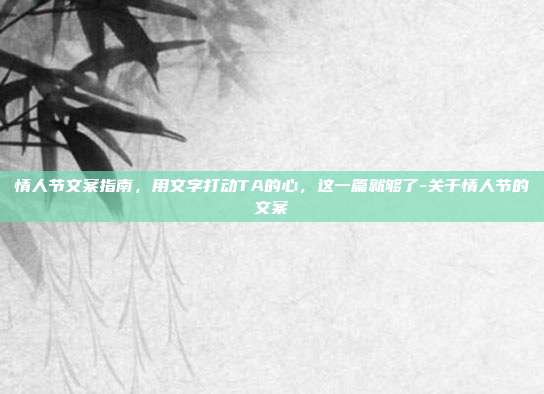 情人节文案指南，用文字打动TA的心，这一篇就够了-关于情人节的文案