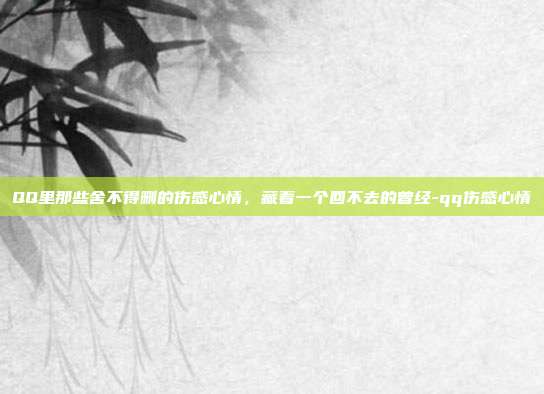QQ里那些舍不得删的伤感心情,藏着一个回不去的曾经-qq伤感心情