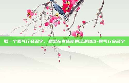 取一个霸气行会名字，就是在宣告你的江湖地位-霸气行会名字