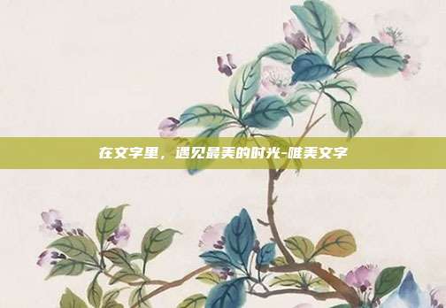 在文字里，遇见最美的时光-唯美文字
