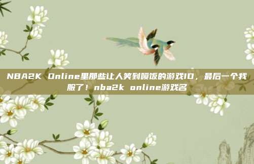 NBA2K Online里那些让人笑到喷饭的游戏ID，最后一个我服了！nba2k online游戏名