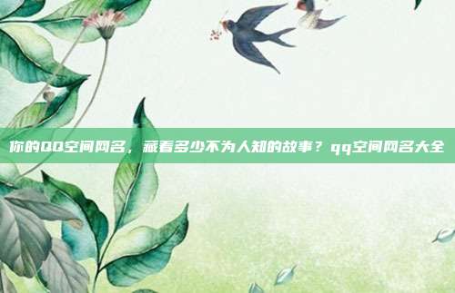 你的QQ空间网名，藏着多少不为人知的故事？qq空间网名大全