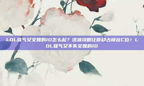 LOL骚气又文雅的ID怎么起？这波攻略让你稳占峡谷C位！LOL骚气又不失文雅的ID