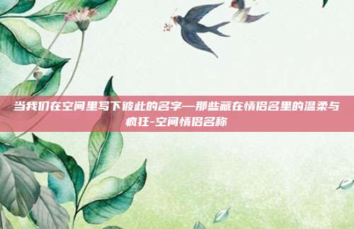 当我们在空间里写下彼此的名字—那些藏在情侣名里的温柔与疯狂-空间情侣名称