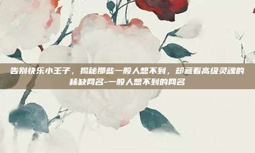 告别快乐小王子,揭秘那些一般人想不到,却藏着高级灵魂的稀缺网名-一般人想不到的网名