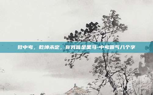 致中考,乾坤未定,你我皆是黑马-中考霸气八个字