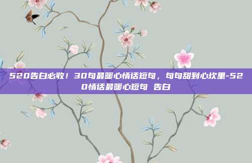 520告白必收!30句最暖心情话短句,句句甜到心坎里-520情话最暖心短句 告白