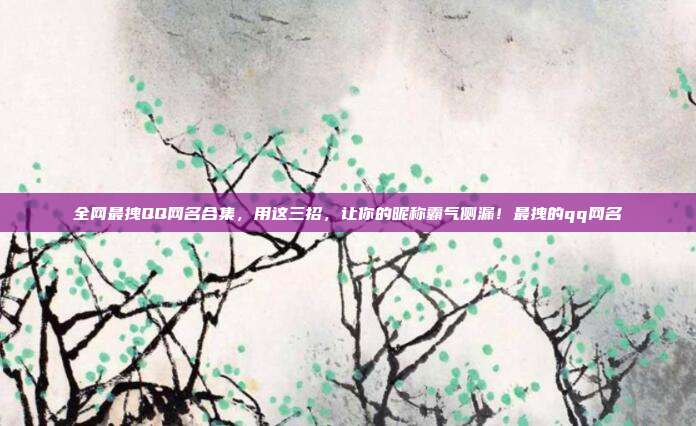 全网最拽QQ网名合集，用这三招，让你的昵称霸气侧漏！最拽的qq网名