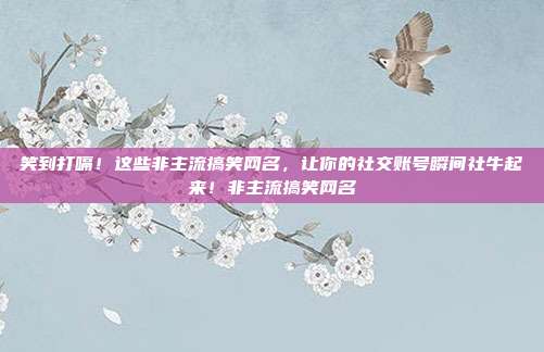 笑到打嗝!这些非主流搞笑网名,让你的社交账号瞬间社牛起来!非主流搞笑网名