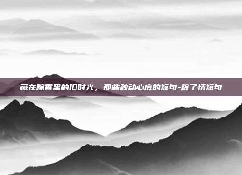藏在粽香里的旧时光,那些触动心底的短句-粽子情短句