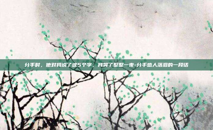 分手时,他对我说了这5个字,我哭了整整一夜-分手感人落泪的一段话