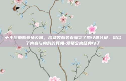 十年后重看爱情公寓,那些笑着笑着就哭了的经典台词,写尽了青春与离别的真相-爱情公寓经典句子