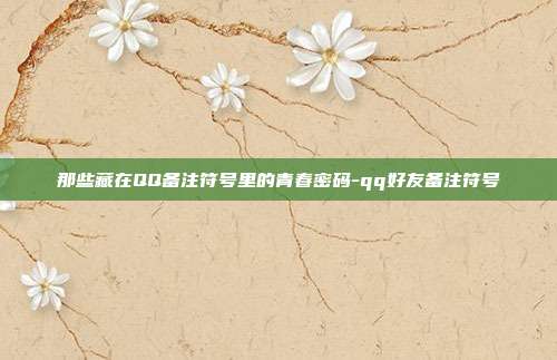 那些藏在QQ备注符号里的青春密码-qq好友备注符号