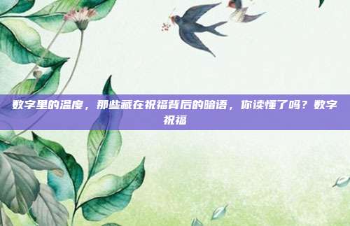 数字里的温度,那些藏在祝福背后的暗语,你读懂了吗?数字祝福