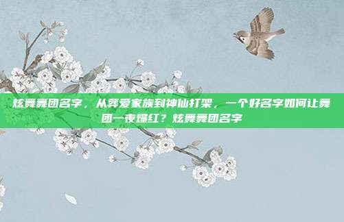 炫舞舞团名字，从葬爱家族到神仙打架，一个好名字如何让舞团一夜爆红？炫舞舞团名字