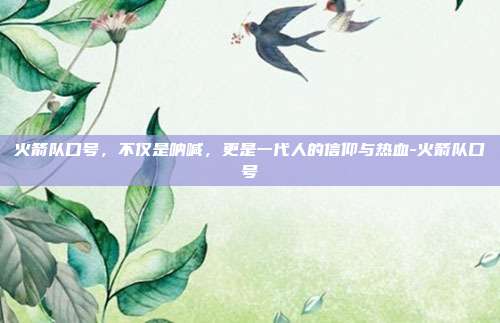 火箭队口号,不仅是呐喊,更是一代人的信仰与热血-火箭队口号