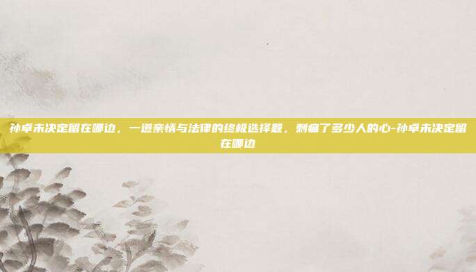 孙卓未决定留在哪边,一道亲情与法律的终极选择题,刺痛了多少人的心-孙卓未决定留在哪边