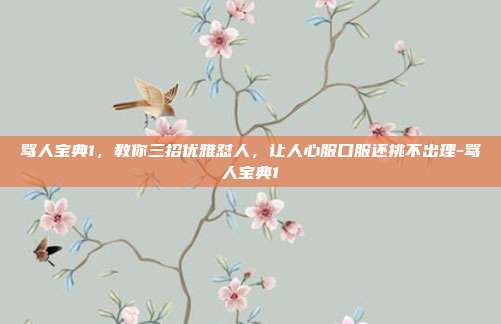 骂人宝典1，教你三招优雅怼人，让人心服口服还挑不出理-骂人宝典1