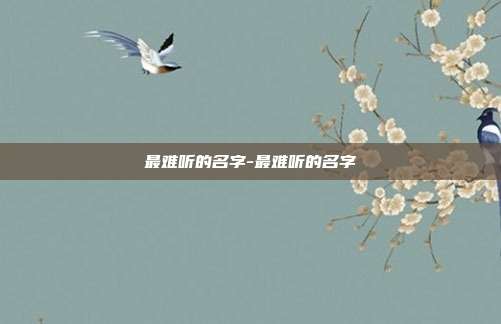 最难听的名字-最难听的名字
