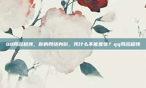 QQ网名超拽，你的网络身份，凭什么不能嚣张？qq网名超拽