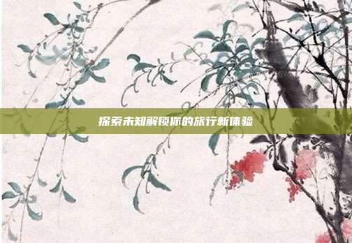 探索未知解锁你的旅行新体验