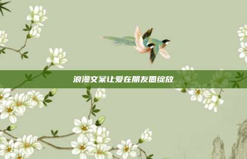 浪漫文案让爱在朋友圈绽放