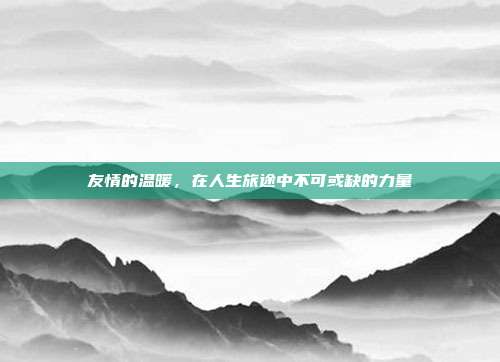 友情的温暖,在人生旅途中不可或缺的力量