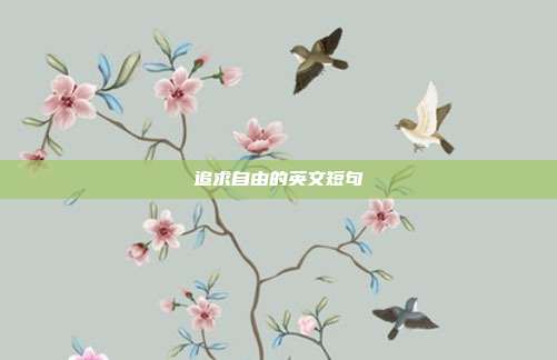 追求自由的英文短句
