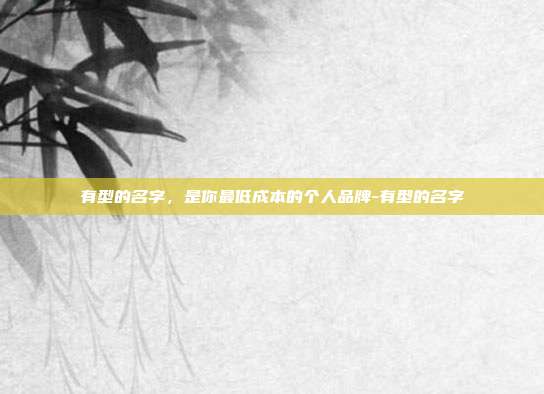 有型的名字，是你最低成本的个人品牌-有型的名字
