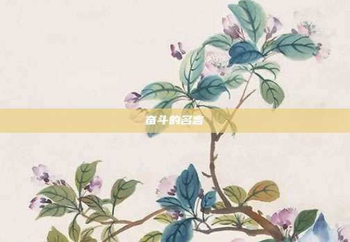 奋斗的名言