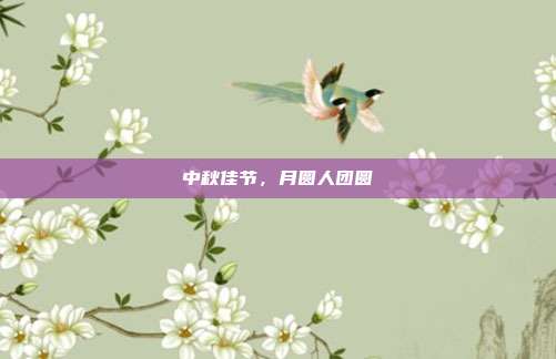 中秋佳节,月圆人团圆
