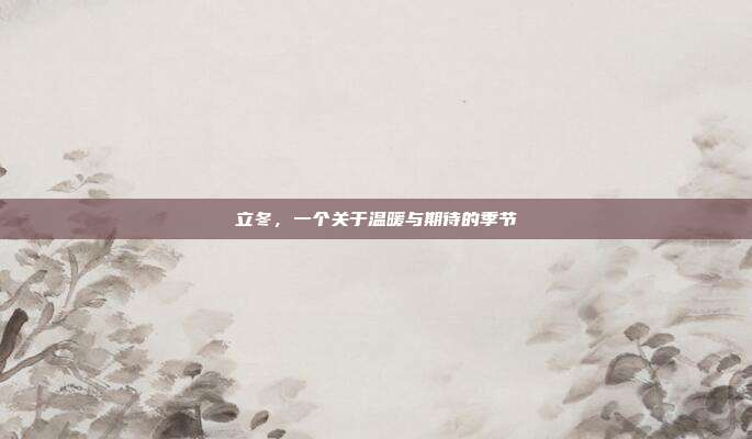 立冬，一个关于温暖与期待的季节