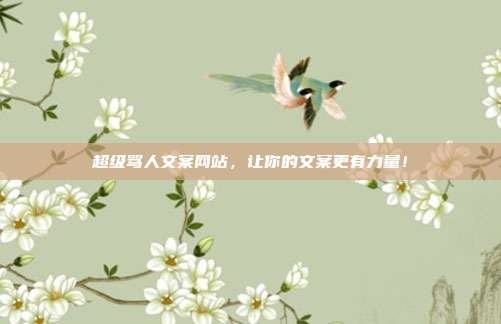 超级骂人文案网站,让你的文案更有力量!