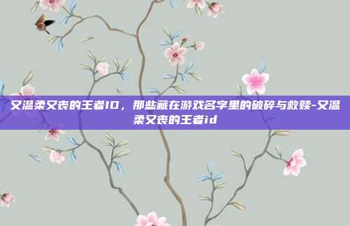 又温柔又丧的王者ID，那些藏在游戏名字里的破碎与救赎-又温柔又丧的王者id