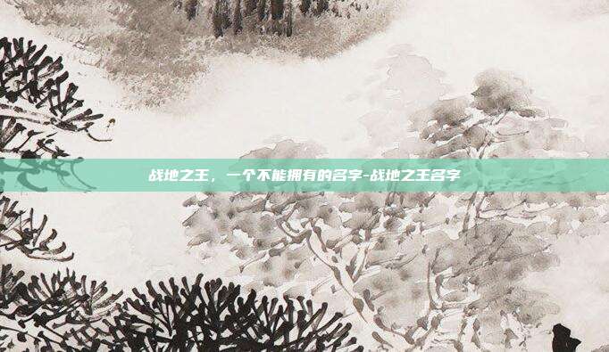 战地之王，一个不能拥有的名字-战地之王名字