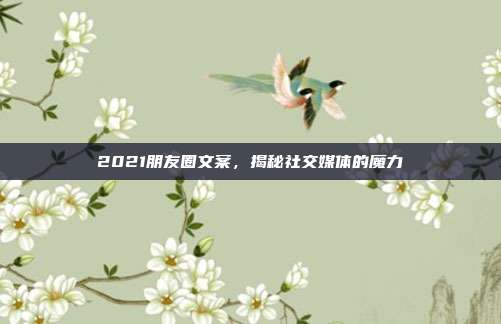 2021朋友圈文案，揭秘社交媒体的魔力
