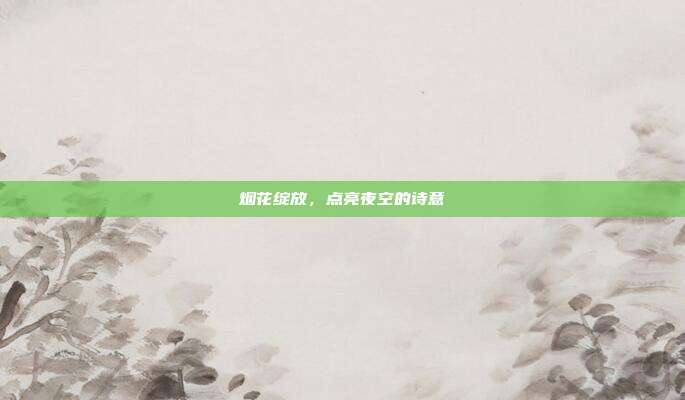 烟花绽放,点亮夜空的诗意