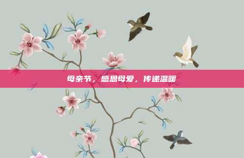 母亲节,感恩母爱,传递温暖