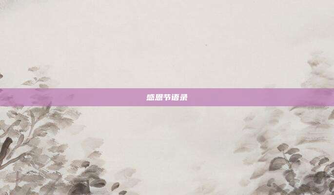 感恩节语录