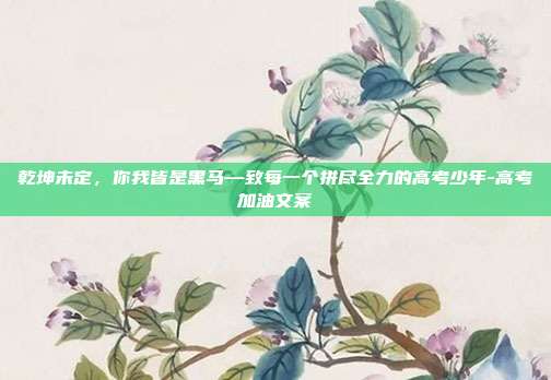 乾坤未定，你我皆是黑马—致每一个拼尽全力的高考少年-高考加油文案