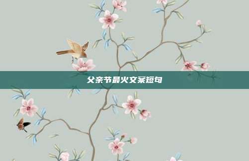 父亲节最火文案短句