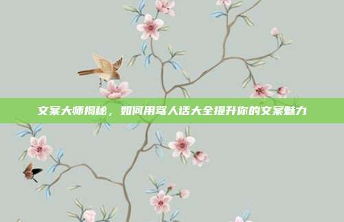 文案大师揭秘,如何用骂人话大全提升你的文案魅力