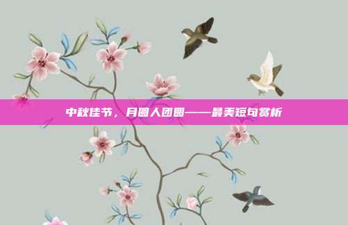 中秋佳节,月圆人团圆——最美短句赏析