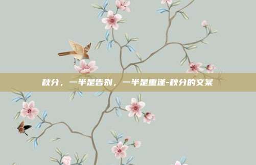 秋分，一半是告别，一半是重逢-秋分的文案