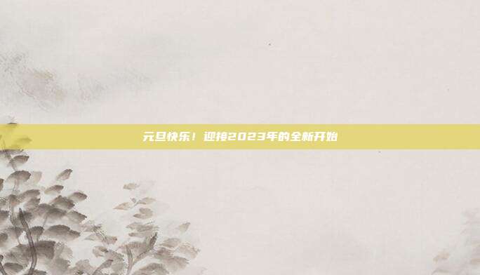 元旦快乐!迎接2023年的全新开始