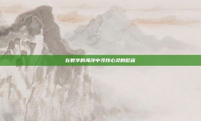 在数字的海洋中寻找心灵的慰藉
