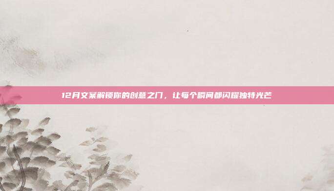 12月文案解锁你的创意之门,让每个瞬间都闪耀独特光芒