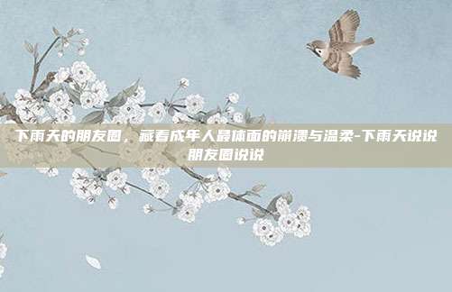 下雨天的朋友圈，藏着成年人最体面的崩溃与温柔-下雨天说说朋友圈说说