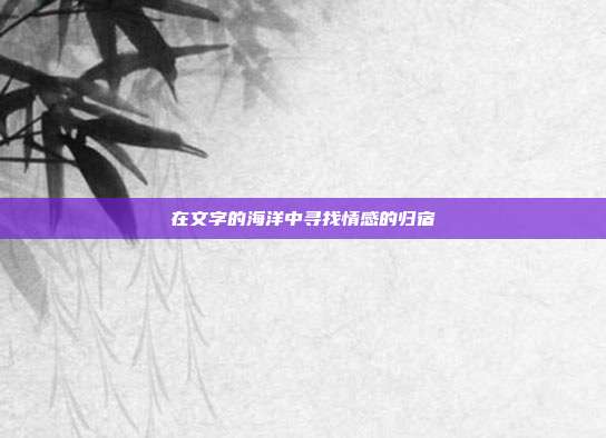 在文字的海洋中寻找情感的归宿